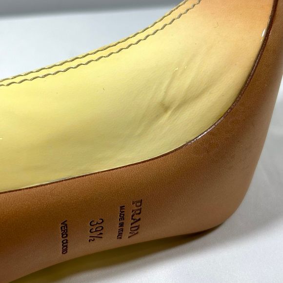 Prada Patent Leather Peep Toe‎ Ombre Pump Heels Womens 39.5 - Picture 6 of 12